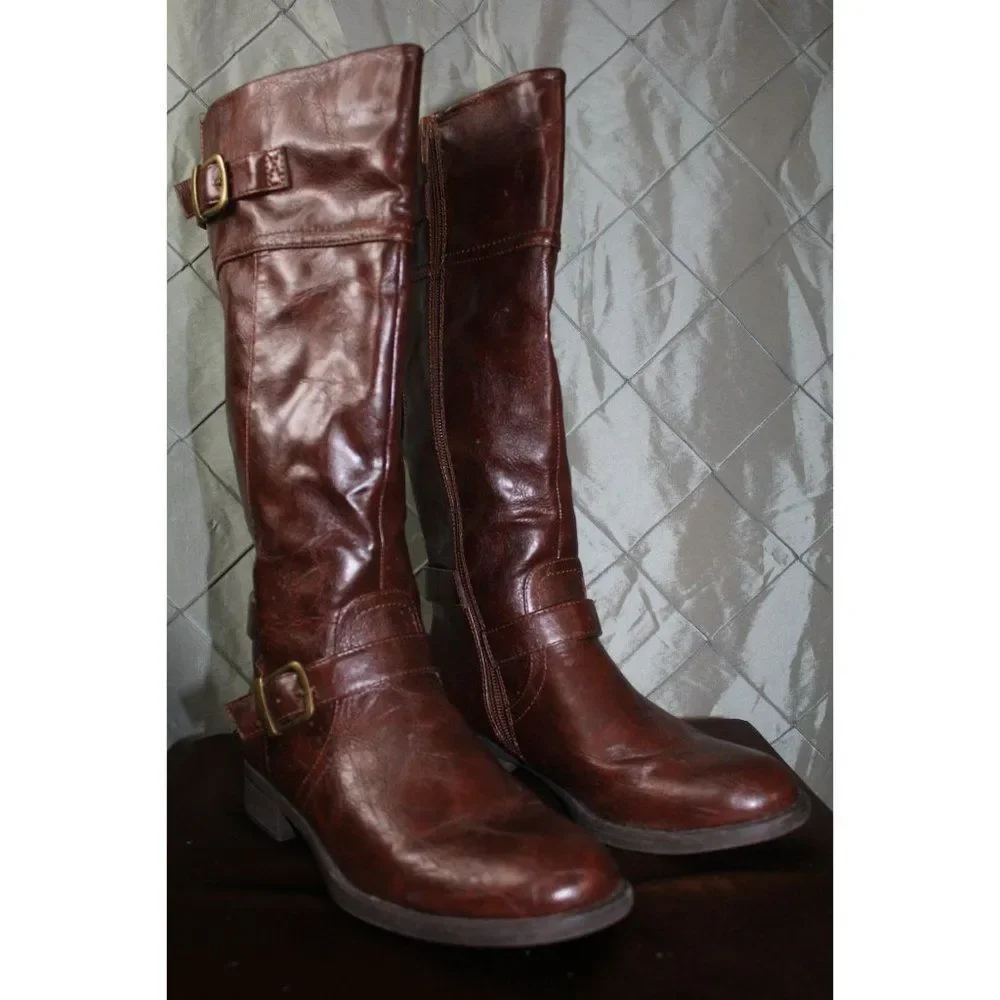 Kim‎ Rogers Rikki Below the Knee Brown Faux Leather Boot - Size 8M